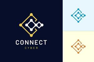 il modello di logo moderno della lettera c rappresenta la connessione e il digitale per l'industria tecnologica vettore