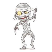 personaggio dei cartoni animati della mummia. vettore