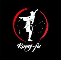 kung fu logo vettoriale illustrazione moderna