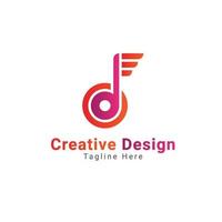 design moderno del logo dell'app di musica sfumata vettore
