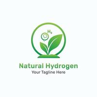disegno del logo di idrogeno foglia ecologica vettore