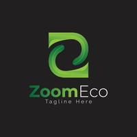 verde z lettera zoom eco logo design vettore