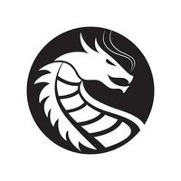 illustrazione dell'icona del vettore di progettazione del logo semplice del drago della testa