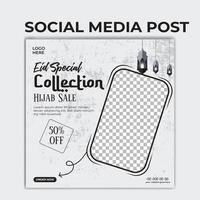 hijab vendita eid speciale post sui social media vettore