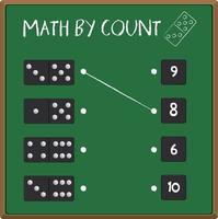 Abbina foglio di lavoro numero domino vettore
