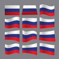 set bandiera russia, design piatto vettore