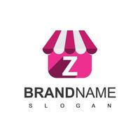 modello di progettazione del logo del negozio online con iniziale z vettore