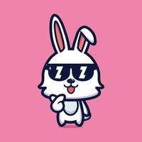 simpatico coniglio in stile cool con gli occhiali vettore