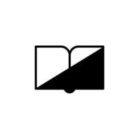 libro, lettura, biblioteca, studio modello logo illustrazione vettoriale icona linea continua. adatto a molti scopi.
