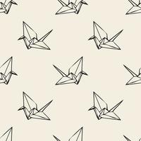 Fondo senza cuciture del modello dell&#39;uccello di origami della carta monocromatica vettore