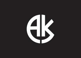 ak lettera logo design. illustrazione vettoriale creativo moderno dell'icona delle lettere ak.