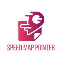 puntatore della mappa di velocità lettering icona vettore design