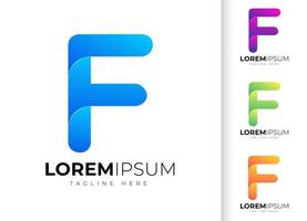 modello di progettazione del logo della lettera f. tipografia f alla moda moderna creativa e gradiente colorato.