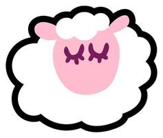 piccolo grazioso agnello addormentato sogni simbolo cartone animato vettore