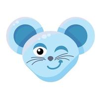 emoji simpatico topo animale divertente espressione ammiccante vettore