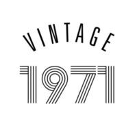 1971 vintage retrò t-shirt design vettoriale