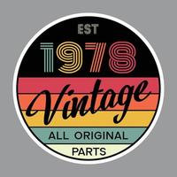 1978 vintage retrò t-shirt design vettoriale