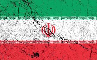 bandiera dell'Iran in difficoltà con effetto texture grunge, effetto texture arrugginito, bandiera vintage
