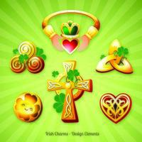 Illustrazione di fascini irlandesi di sei St. Patrick&#39;s Day vettore