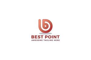 lettera b creativo 3d circolare colore rosso moderno attraente miglior punto logo aziendale vettore