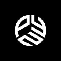 pyn lettera logo design su sfondo nero. pyn iniziali creative lettera logo concept. disegno della lettera pin. vettore