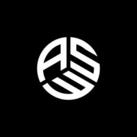 asw lettera logo design su sfondo bianco. asw creative iniziali lettera logo concept. disegno della lettera asw. vettore