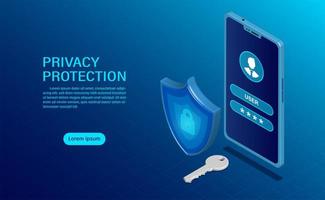Concetto di banner di protezione della privacy