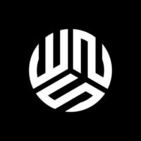 wns lettera logo design su sfondo nero. wns creative iniziali lettera logo concept. disegno della lettera di wns. vettore