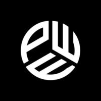 pwe lettera logo design su sfondo nero. pwe creative iniziali lettera logo concept. disegno della lettera pwe. vettore