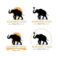 insieme del logo dell'elefante vettore