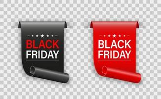 set di nastri curvi del black friday vettore