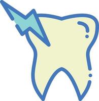 illustrazione dell'icona del mal di denti con uno stile piatto vettore