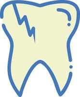 illustrazione dell'icona del dente rotto con stile piatto vettore