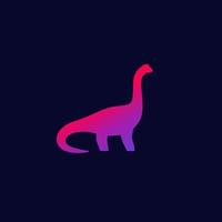 dinosauro, icona sauropode su oscurità vettore