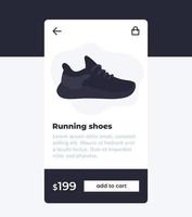 e-commerce e progettazione di app mobili per lo shopping, acquista scarpe online vettoriali