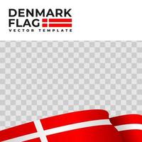 illustrazione vettoriale della bandiera della Danimarca con sfondo trasparente. modello vettoriale della bandiera del paese.