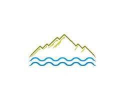 logo dell'onda del mare della siluetta della montagna