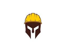 spartan usa un logo di un casco di sicurezza da costruzione vettore