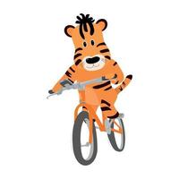tigre in bicicletta vettore