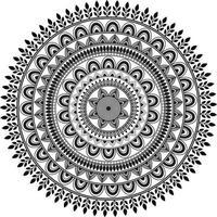 disegno floreale di arte della mandala, disegno della mandala in bianco e nero vettore