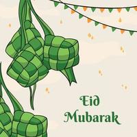 modello di banner per social media eid mubarak. grafica vettoriale con illustrazione piatta