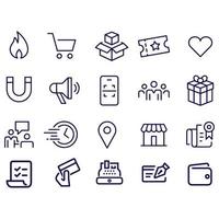 disegno vettoriale delle icone dello shopping e dell'e-commerce