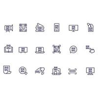 codice qr icon set disegno vettoriale