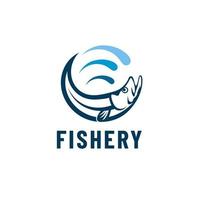 logo illustrazione design icona del tratto di pesce simbolo dell'acqua semicircolare vettore