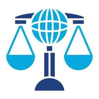 icona a due colori del glifo di diritto internazionale vettore