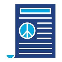 icona a due colori del glifo del trattato di pace vettore
