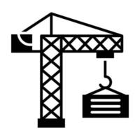 icona del glifo con gru vettore