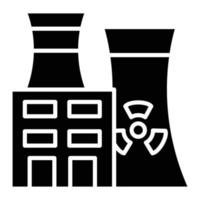 icona del glifo della centrale nucleare vettore