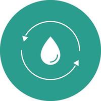 icona di sfondo del cerchio della linea di riciclo dell'acqua vettore