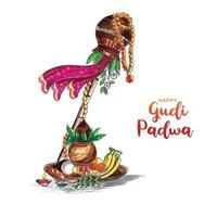 occasione gudi padwa celebrazione card design vettore